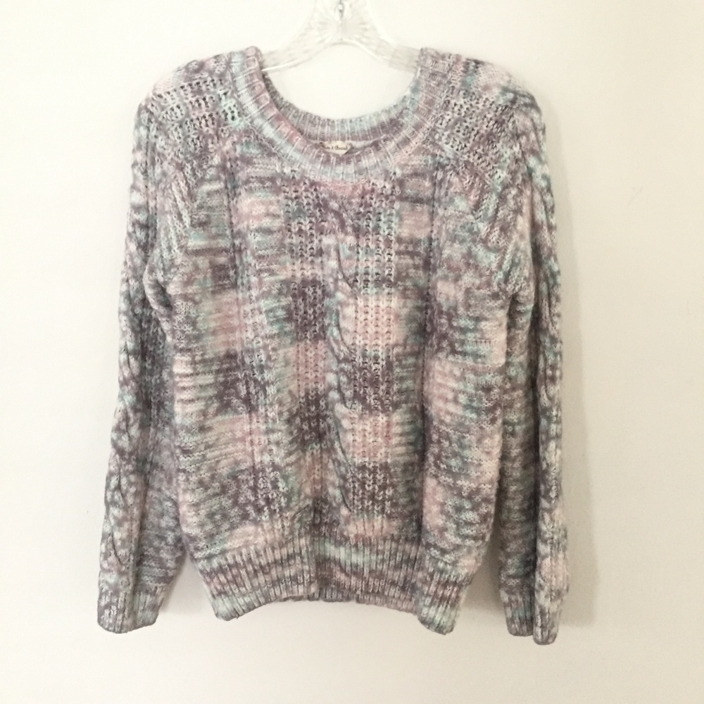 HEM & THREAD Soft Cozy Chunky Knit Sweater Cable S